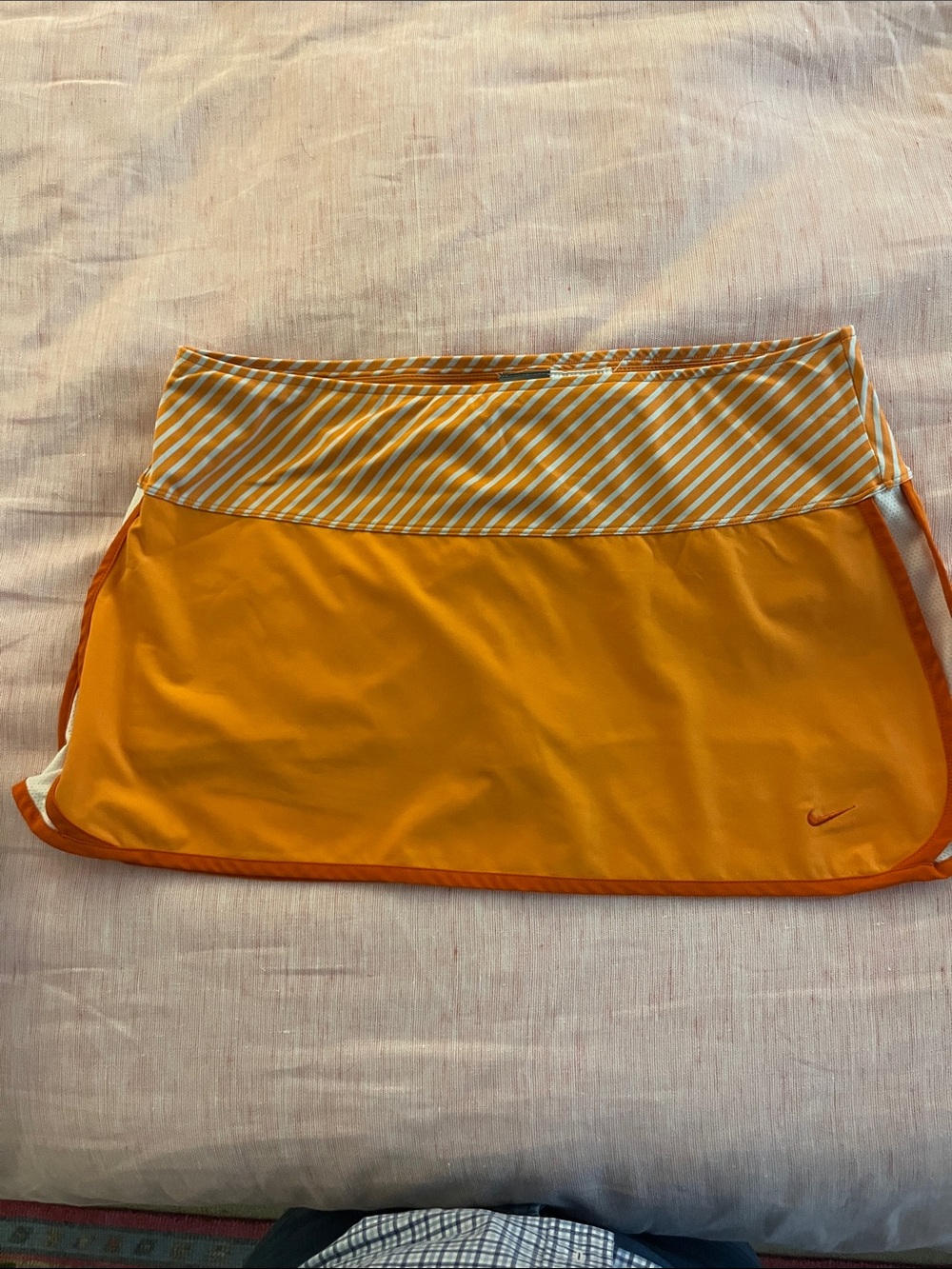 Nike Women's Orange Striped Waist Athletic Tennis Skirt